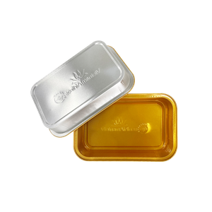 Customized Size Square Shape Disposable Aluminum Foil Food Trays Airline Containers Baking Cake Fast Food