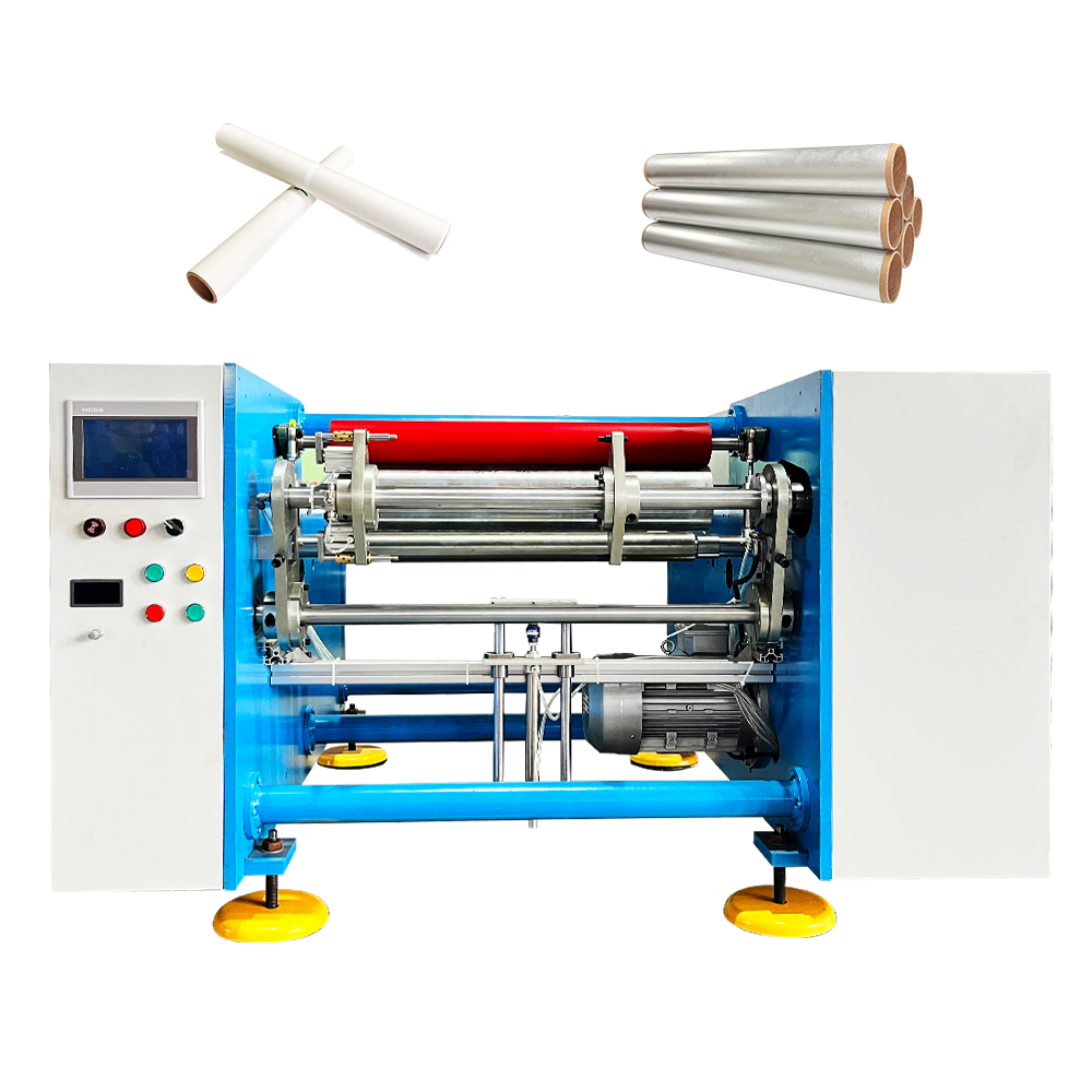 Two Spindles Aluminium Foil PVC PE Cling Film Rolls Rewinding Machine 