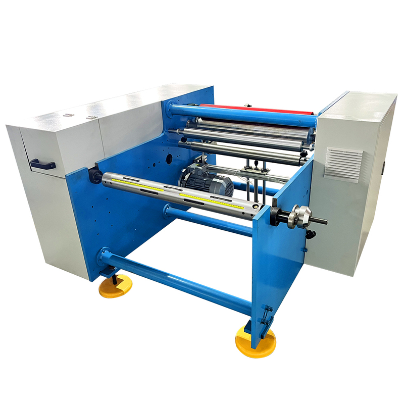 Two Spindles Aluminium Foil PVC PE Cling Film Rolls Rewinding Machine 