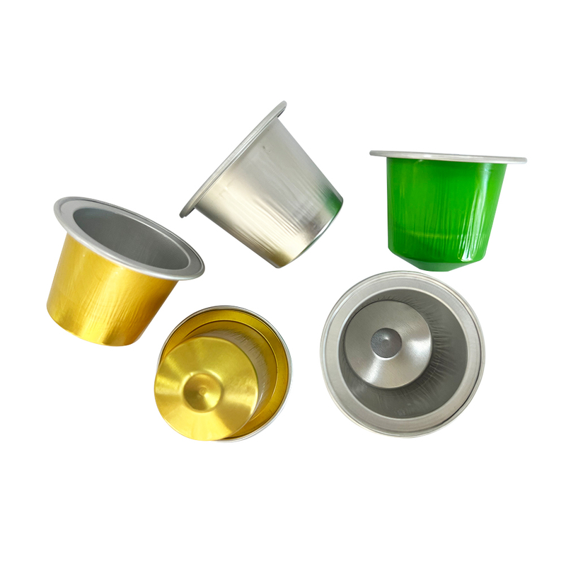 Custom Sealable Muti-Colors Disposable Aluminum Foil Coffee Capsules with Lids