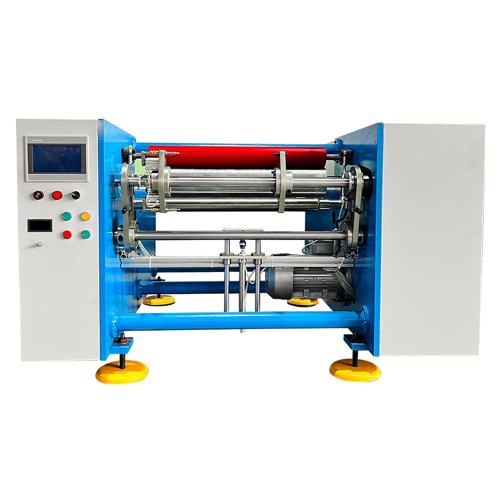 Two Spindles Aluminium Foil PVC PE Cling Film Rolls Rewinding Machine 